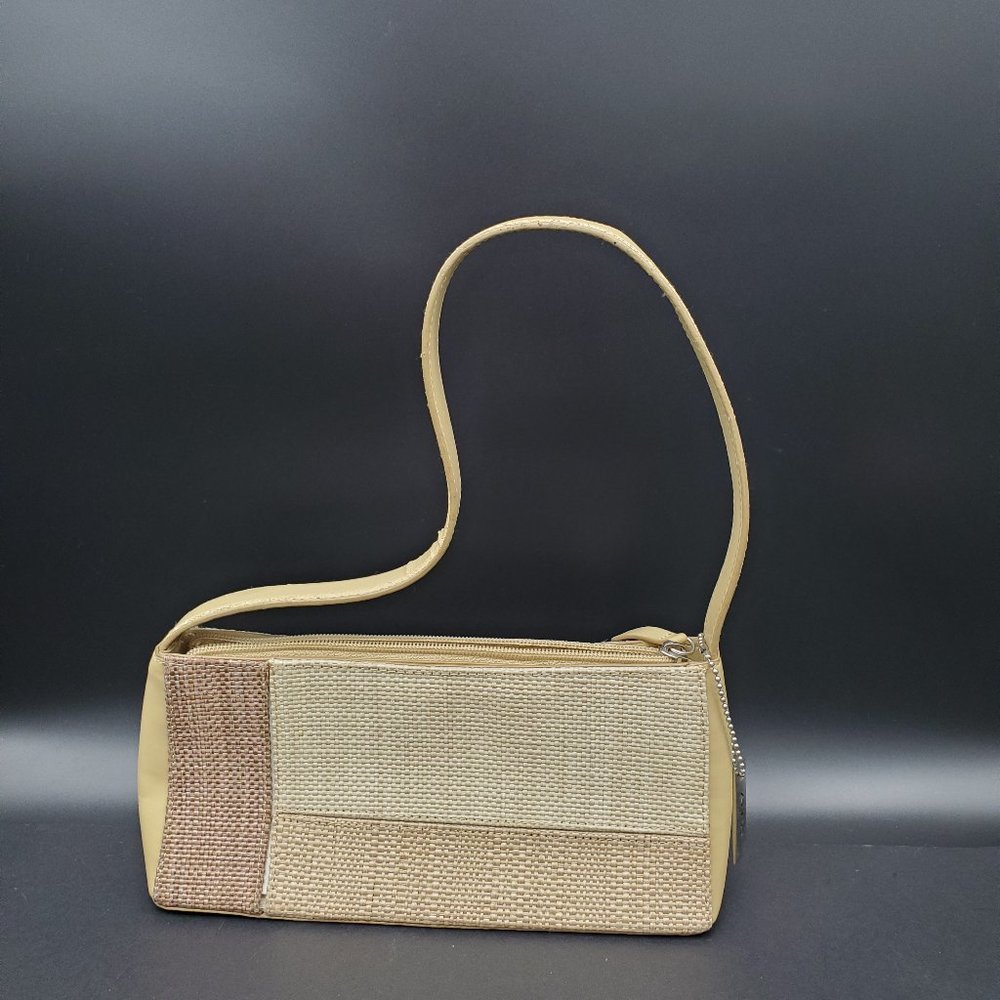 Aldo PVC Woven and faux Leather Handbag w Zippers